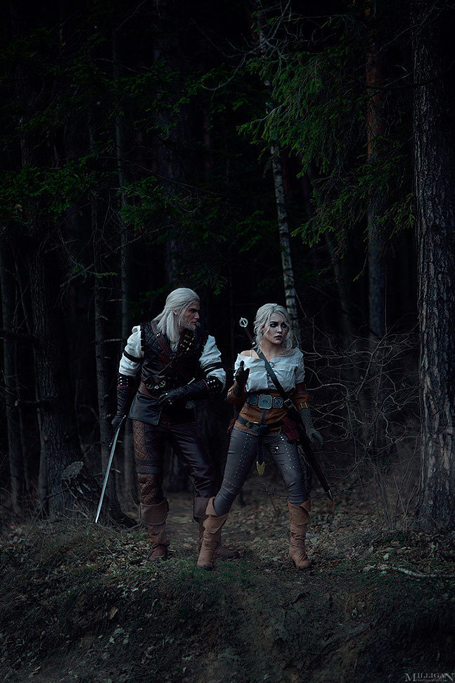 Russian Cosplay: Ciri & Geralt (The Witcher) by Kalinka Fox