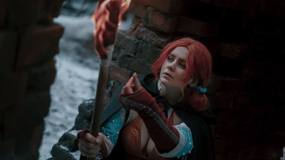 Russian Cosplay: Triss & Geralt (The Witcher 3) by Asami Gate & Alex Wolf