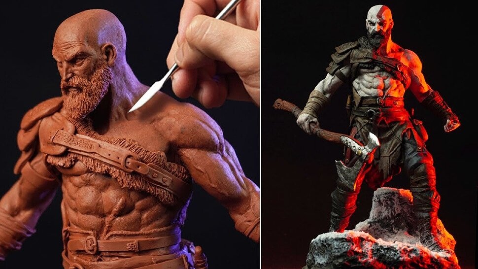 [Fun Video] Sculpting Kratos from God of War 2018
