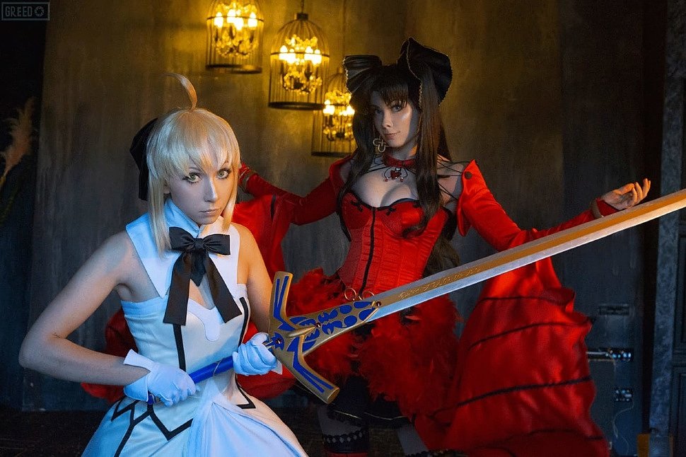 Russian Cosplay: Rin & Saber (Fate/stay night)
