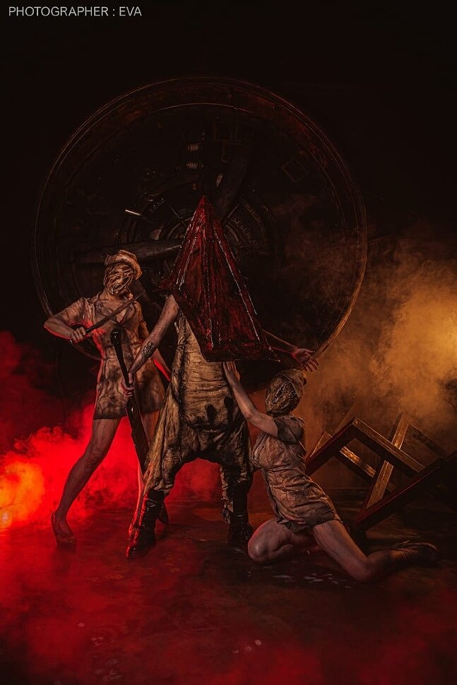 Russian Cosplay: Pyramid Head & Dark Nurse (Silent Hill) by Meyher