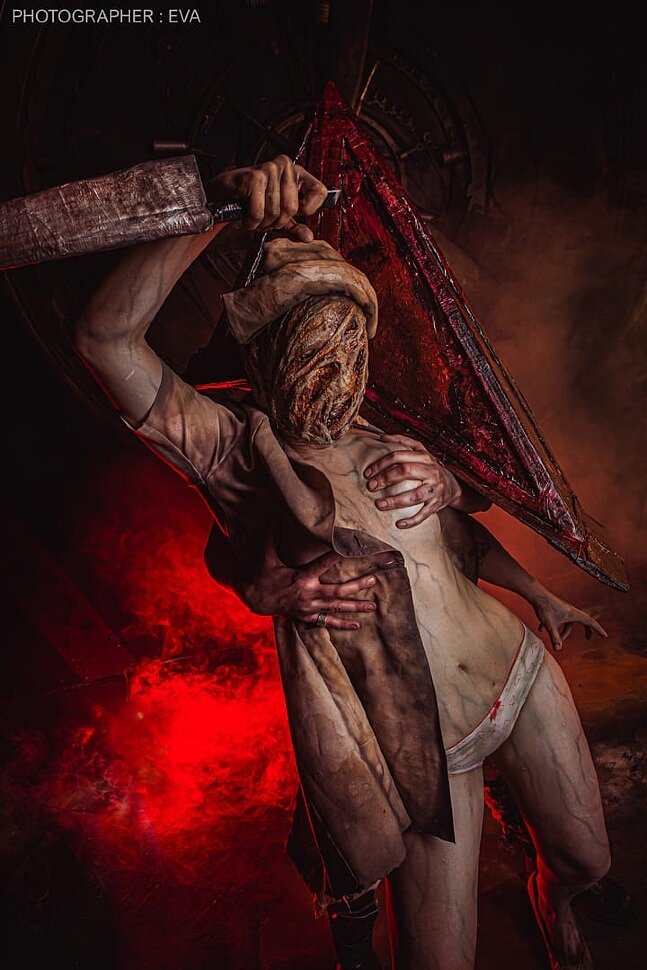 Russian Cosplay: Pyramid Head & Dark Nurse (Silent Hill) by Meyher