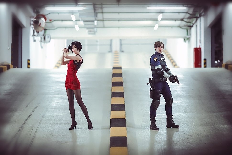 Russian Cosplay: Leon Kennedy & Ada Wong (Resident Evil 2) by scp048 & Ksana