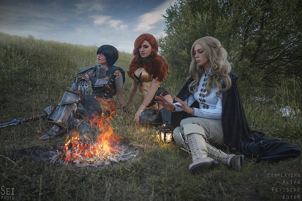 Russian Cosplay: Hawke, Grey Warden & Inquisitor (Dragon Age) by Feyische, Aliza & Koteg