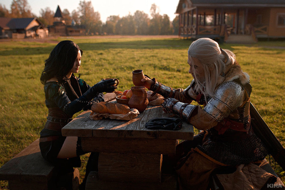 Russian Cosplay: Yennefer, Geralt (The Witcher 3: Wild Hunt. Another Round for Everyone)