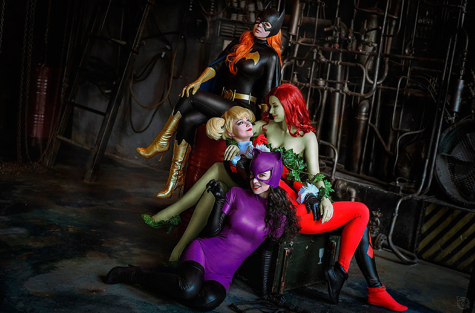 Russian Cosplay: Harley Quenn, Poison Ivy, Cat Woman, Bat Girl (DC)