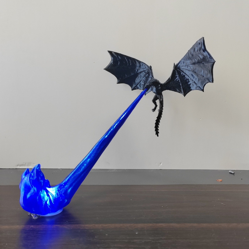 Flying Dragon Shelf Light Decoration (Black Dragon Blue Fire) Video