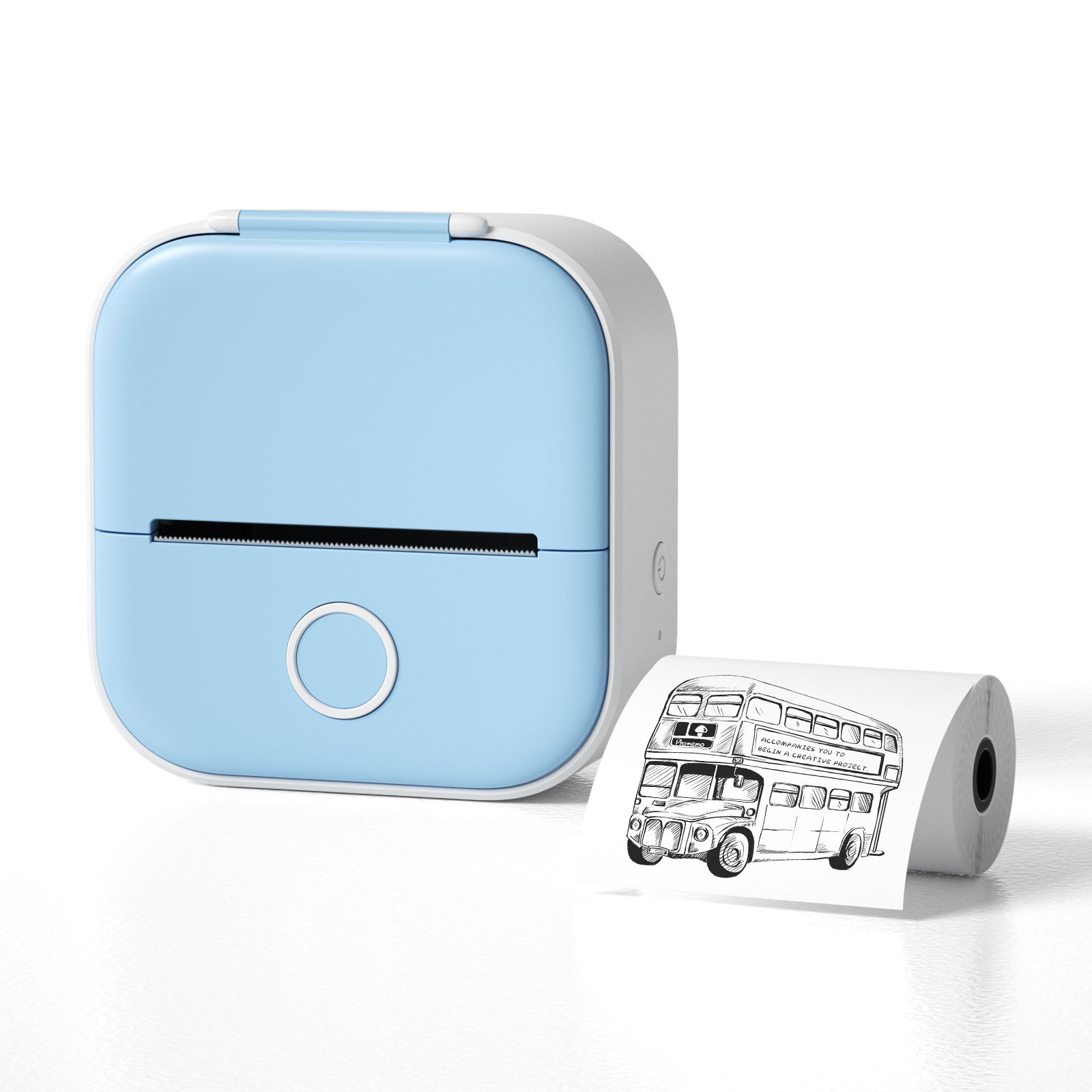 Portable Mini Bluetooth Thermal Label Printer (Blue set) Video