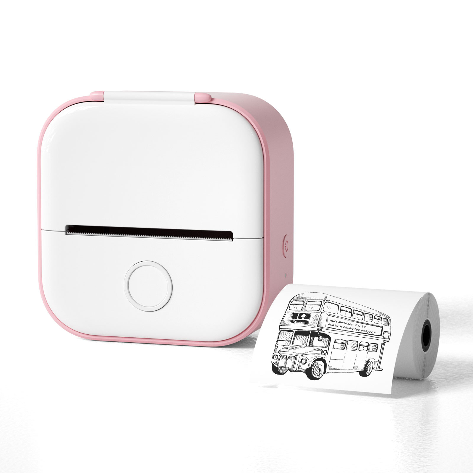 Portable Mini Bluetooth Thermal Label Printer (Pink set) Video