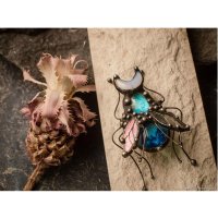 Blue Space Bug Brooch