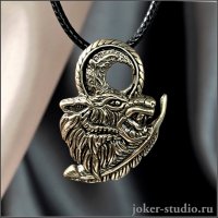 Wolf Howling at the Moon Pendant