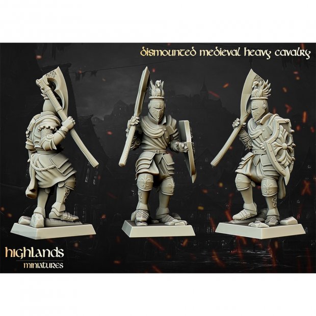 Dismounted Medieval Heavy Cavalry Figure (Unpainted)