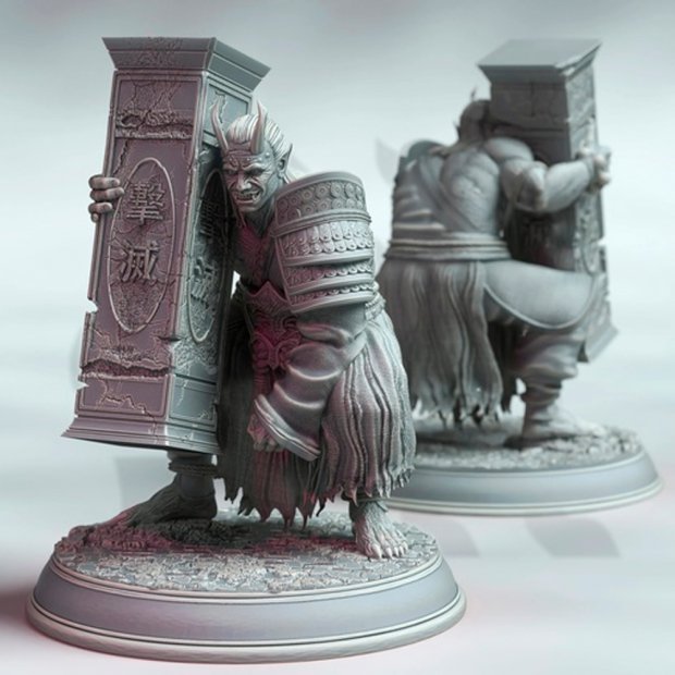 Oni with a Totem Figure (Unpainted)