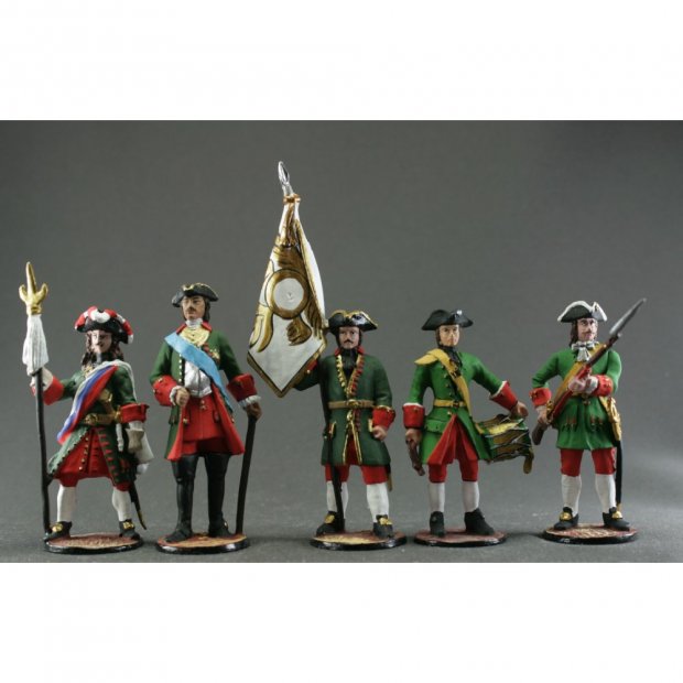 Peter The Great With Soldiers V.2 Set Of 5 Figures