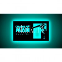Chainsaw Man Lighted Up Wooden Wall Art