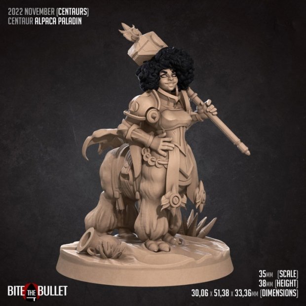 Centaur Alpaca Paladin Figure (Unpainted)