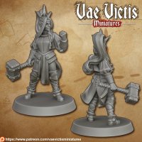 Female cleric with hammer Figure (Unpainted)