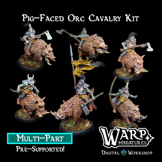 Pig-Faced Orc Cavalry Kit Figure (Unpainted)