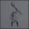 The Leader of the Abyss Hunters with a Glaive Figure (Unpainted)
