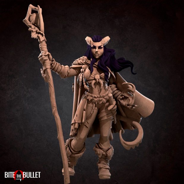 Tiefling Druid Figure (Unpainted)