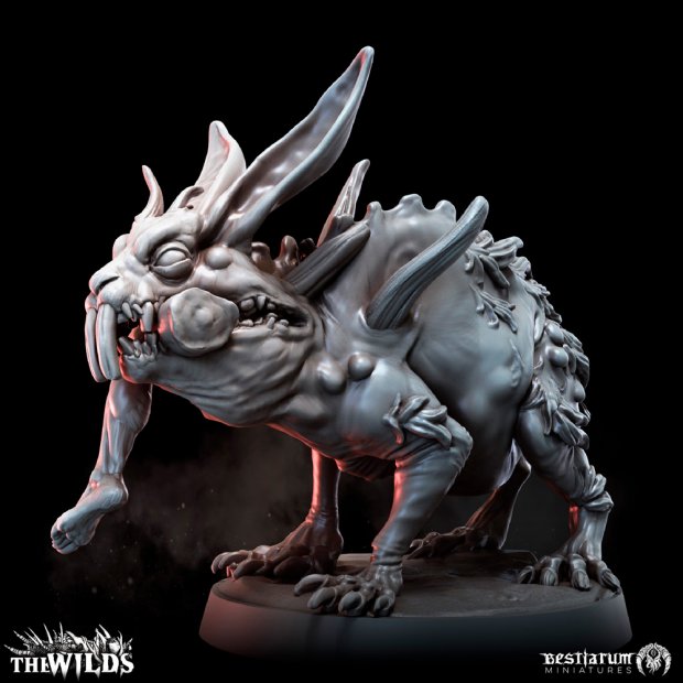 Predatory Horned Hare Figure (Unpainted)