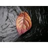 Gradient Wild Plum Leaf Pendant Necklace