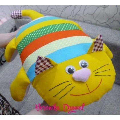 Colored Cat Pillow