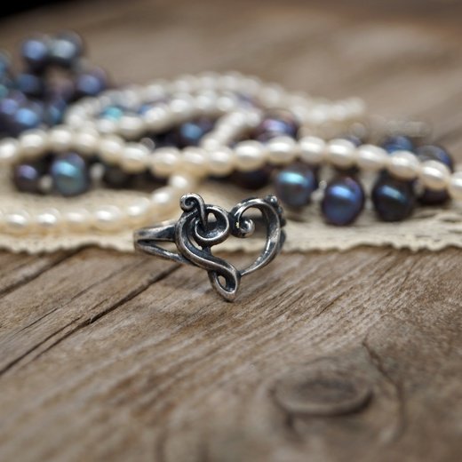 Handmade Musical Heart Ring