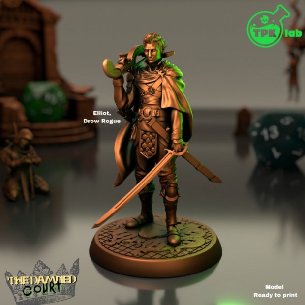 Elliot - Drow Rogue Figure (Unpainted)