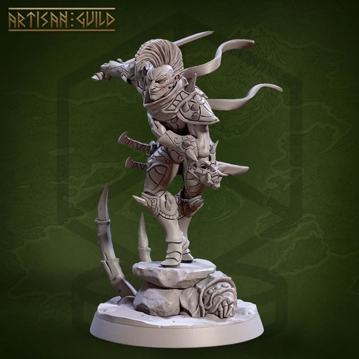 Mordrin the Twilight Blade, A Drow Warrior Figure (Unpainted)
