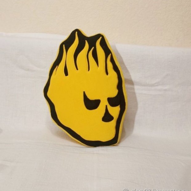 Flaming Skull Rider Pillow