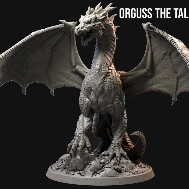 Orguss the Tall Dragon Figure (Unpainted)