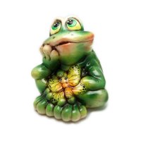 Frog With Moth Figure