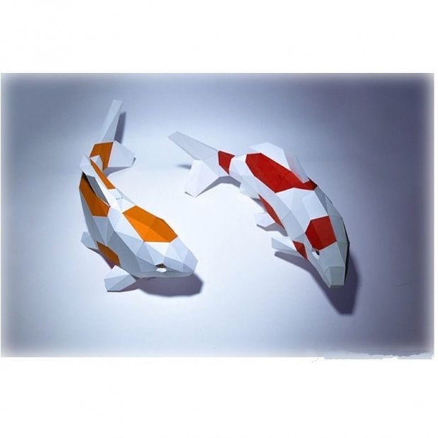 2 Koi Fish 3D Building Set