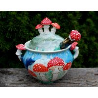 Fly Agaric Sugar Bowl With Spoon