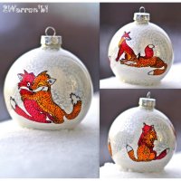Merry Foxes Christmas Ball