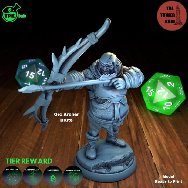 Orc Archer Brute Figure (Unpainted)
