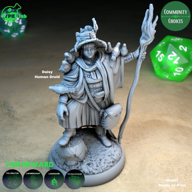 Daisy - Human Druid Figure (Unpainted)