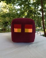 Pixel Lava Cube Plush Toy (Maroon)