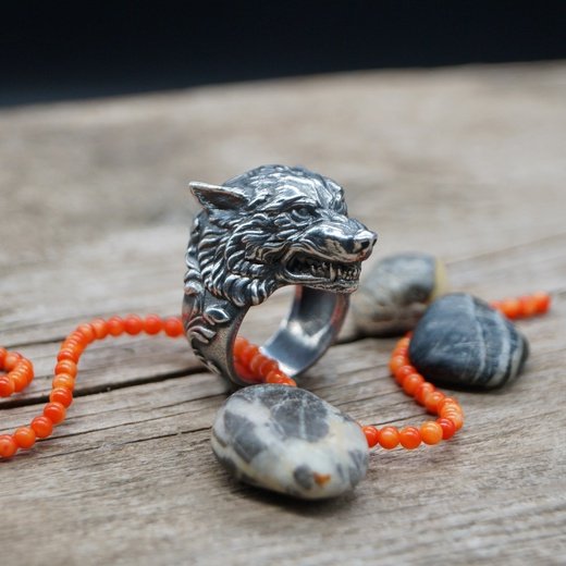 Handmade Wild Wolf Ring