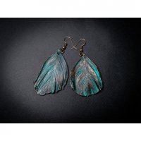 Blue Feather Earrings