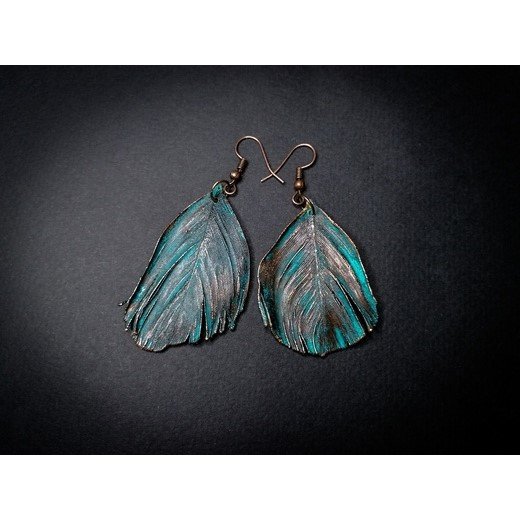 Blue Feather Earrings