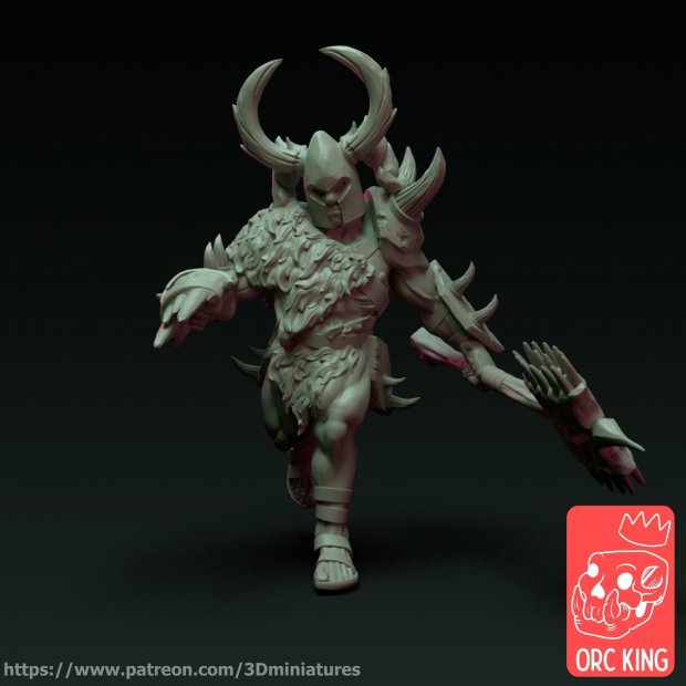 Barbarian in a horned helmet with a hammer Figure (Unpainted)