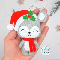 Handmade Christmas Mouse Plush Toy