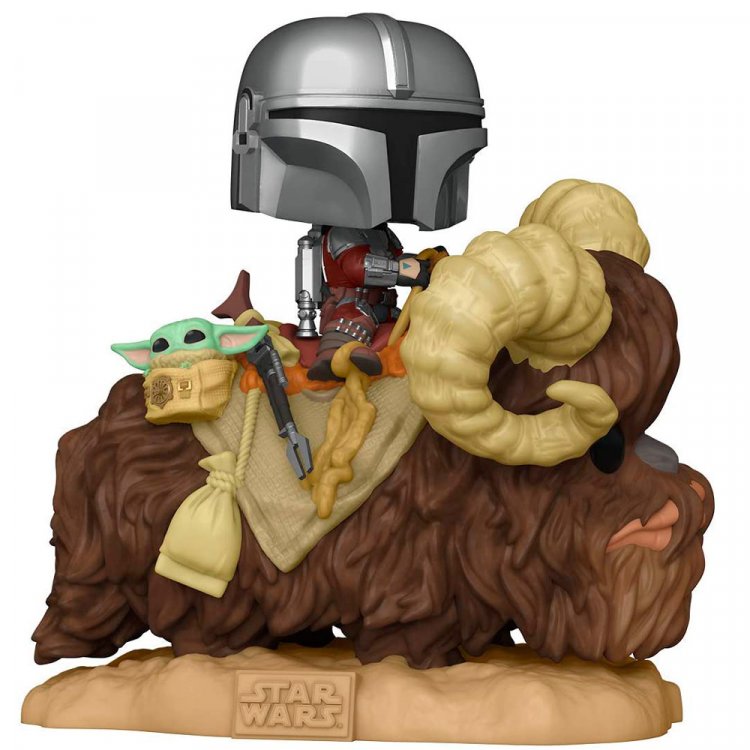 Funko POP Deluxe: The Mandalorian - The Mandalorian on Bantha with The Child Figure