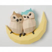 Owls On Crescent 3D Building Set