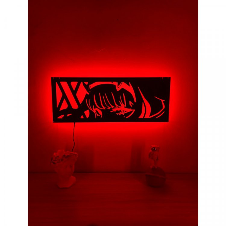 Darling in the Franxx - Zero Two Lighted Up Wooden Wall Art