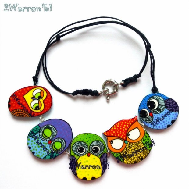 Colorful Owls Necklace