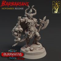 Barbarian with skulls and ax Figure (Unpainted)