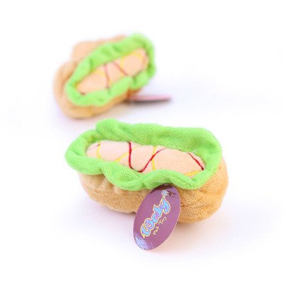 Plush Dog Toy (Sausage burger)